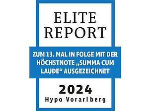 Auszeichnung Elite Report 2024 für die Hypo Vorarlberg